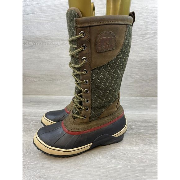 Sorel Sorelli Women's Boot Winter Snow Duck Tall Waterproof Quilted 6 Brown Shoe - Picture 3 of 11